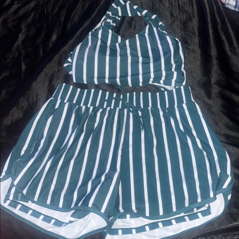 Striped Halter Top 2 piece swimwear